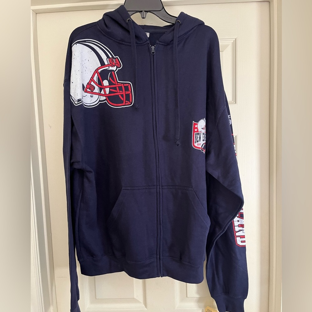 New England Patriots Zipper Hooded Sweatshirt Size 2XL